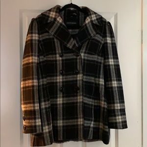 Plaid Pea Coat EUC!
